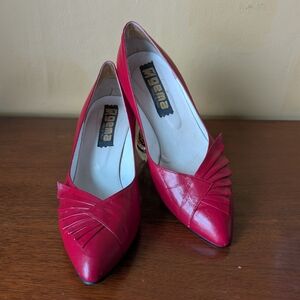 Vintage Gema Red Heels Made In Italy. Sz 7/37.5